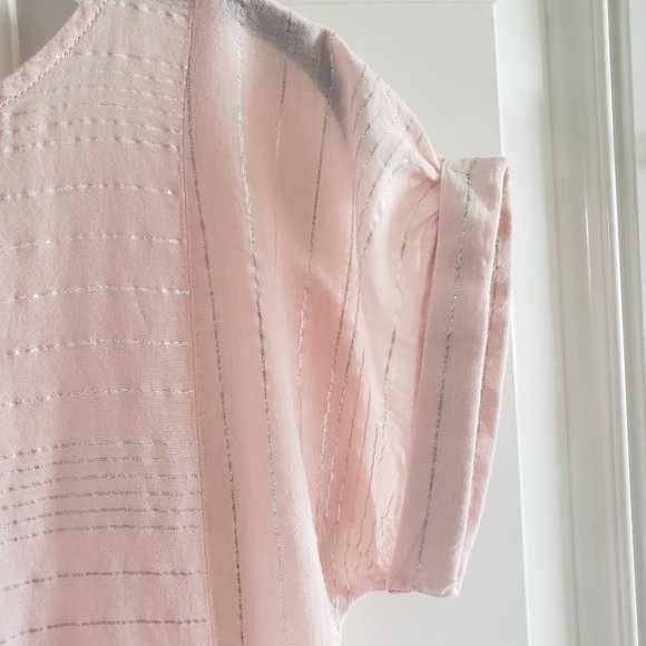 PEYTON & PARKER Blush Pink Extended Sleeve Stripe Womens Dress SZ XS - Picture 9 of 16